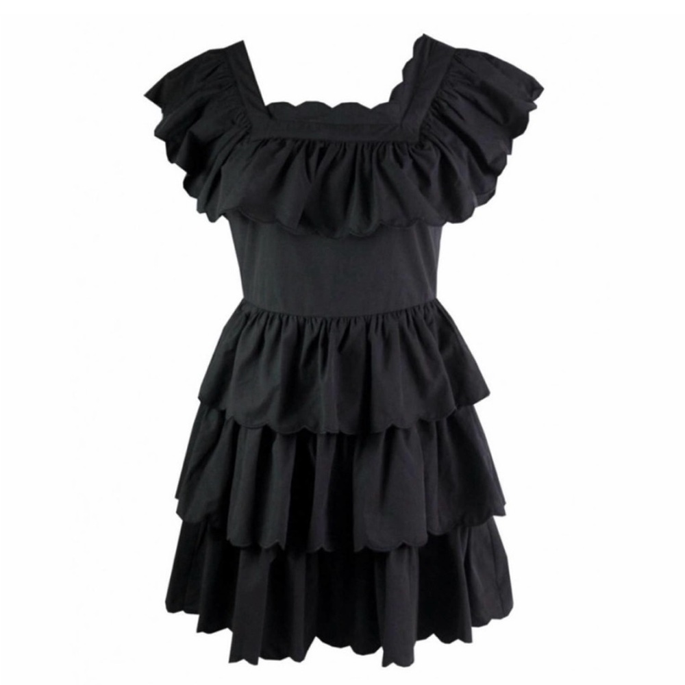 HUNTER BELL Ramsey Dress Black Ruffled Mini Dress - Picture 3 of 6